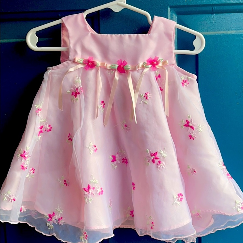 Jessica Ann 3-6 months Pink Flowered Dress